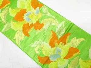 唐花模様織り出し　袋帯